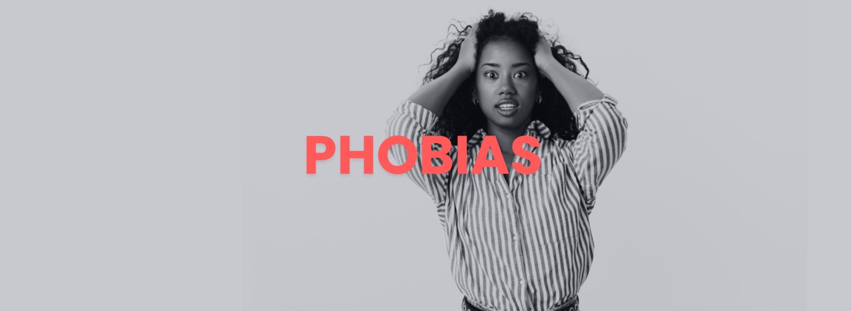 Phobias triggering an intense fear response, illustrating how therapy helps calm the nervous system